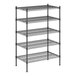 A black wire Regency shelving unit with five shelves.