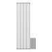 A black and white grid of metal shelves with metal bars.