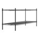 A black metal Regency wire shelf kit with two shelves.