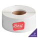 A roll of white TamperSafe labels with customizable text.