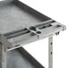 A grey plastic Lavex utility cart with two shelves.