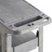 A Lavex gray plastic utility cart with handles and a flat top.