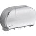 A silver San Jamar Summit double roll jumbo toilet paper dispenser.