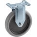 A Lavex 5" rigid caster with a metal plate on top.