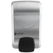 A silver and black San Jamar Summit Rely manual hand soap dispenser.
