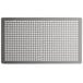 An American Metalcraft Hard Coat Anodized Aluminum Mega Flatbread Screen with rectangular holes on a metal surface.