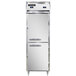 A white Continental Refrigerator with two half doors, each with a silver handle.
