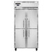 A Continental Refrigerator stainless steel reach-in freezer with two solid half doors.