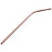 An Acopa copper stainless steel bent straw with a long handle.