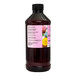 A close up of a 16 fl. oz. bottle of LorAnn Rum Bakery Emulsion with pink and white labels.