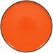 an orange background with a circle