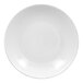 A bright white embossed deep coupe porcelain plate.