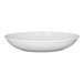 A bright white embossed deep coupe porcelain plate.