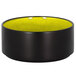 A green RAK Porcelain stackable bowl with a yellow rim.