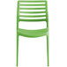 A green plastic Lancaster Table & Seating Allegro side chair.