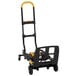 A black and yellow Cosco hand truck with extendable handle.