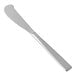 a silver butter knife on a white background