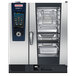 A large silver and black Rational iCombi Pro liquid propane combi oven with a screen.
