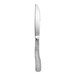 A Fortessa stainless steel steak knife with a textured handle.