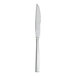A Fortessa Spada stainless steel steak knife with a solid silver handle.