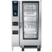 A large silver Rational iCombi Pro full-size electric combi oven with a blue panel on a white background.