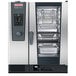 A large silver and black Rational iCombi Classic combi oven with double doors.