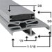 A diagram of a grey plastic strip with measurements.