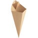 A Carnival King brown paper cone.