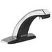a black and silver faucet