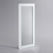 A white rectangular door with a glass panel.