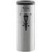 An Avantco stainless steel and black iced tea dispenser on a counter.