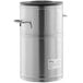 A silver Choice 2 Gallon Round Iced Tea Dispenser with a black lid.