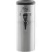 A stainless steel and black Choice 2 Gallon Slim Iced Tea Dispenser.