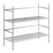 A chrome Regency wire shelving unit with two shelves.