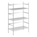 A Regency chrome wire shelving unit with three shelves.