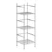 A chrome wire shelving unit with 3 shelves.