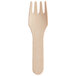 A TreeVive by EcoChoice wooden tasting fork with a handle.