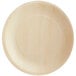 A TreeVive by EcoChoice wooden plate with a circular edge.