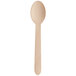 A close-up of a TreeVive by EcoChoice 6 1/4" wooden spoon handle.