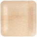 A 10" square bamboo plate with a thin strip.