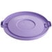 a purple plastic container with a circle