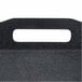 A black rectangular Cal-Mil room service tray with raised edges.