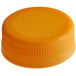 An Orange plastic Tamper-Evident Cap for Juice Bottles.