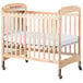 Foundations Serenity wooden crib with adjustable mattress board and wheels.