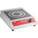 An Avantco countertop induction cooker with a red control panel.