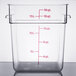 Cambro 18SFSCW135 CamSquare 18 Qt. Clear Food Storage Container with Winter Rose Graduations