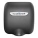 A black and grey Excel XLERATOR hand dryer with a white logo.