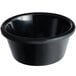 An Acopa black smooth melamine ramekin on a white background.