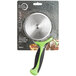 A Mercer Culinary Millennia pizza cutter with a green handle.