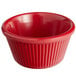 An Acopa red fluted melamine ramekin.